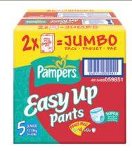 Pampers Jumbo, 76 pieces