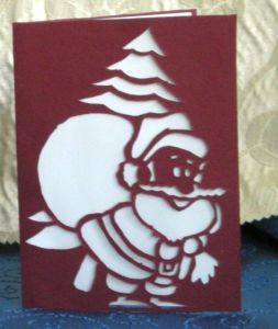Handmade greeting card with Santa Claus