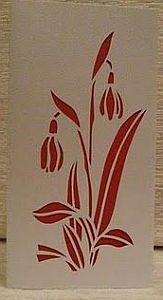 Hand-made cut greeting card with snowdrop