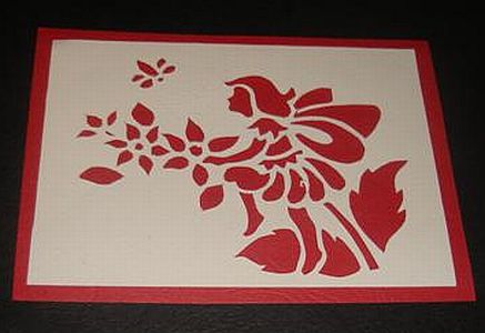 Hand-made cut greeting card  with an angel