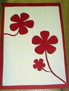 Hand-made cut greeting card with trefoil
